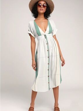 O’Neill Reid Striped Midi Dress Size S